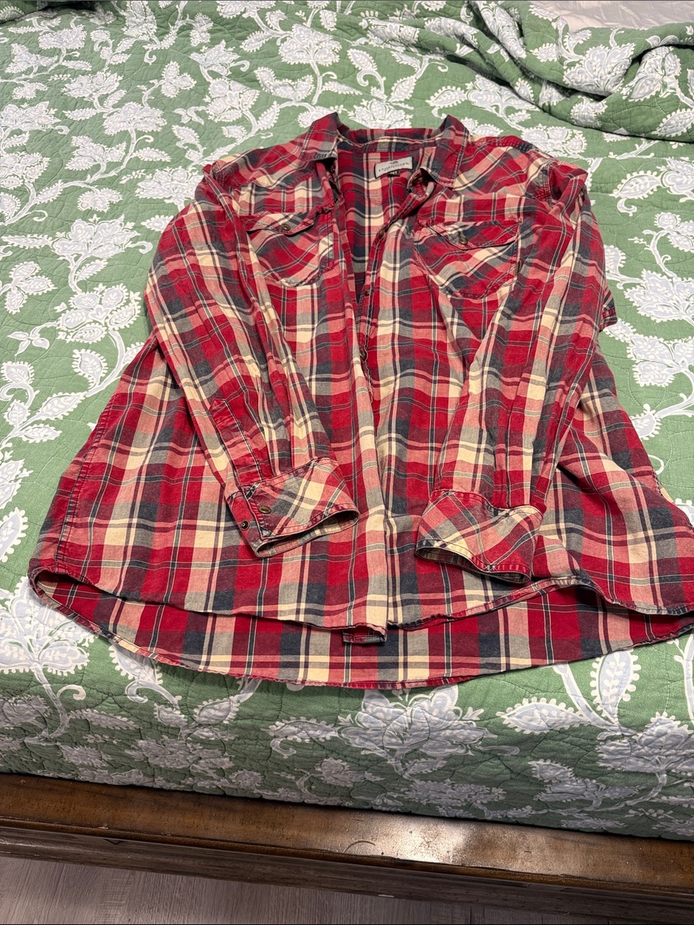 Legendary Whitetails Red and Cream Plaid Flannel Shirt